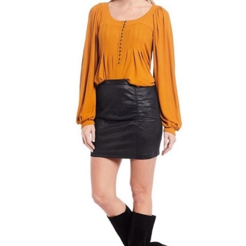 Free People Devin Henley‎ Autumn Pearl Oversized Long Sleeve Boho Blouse Size XS - Picture 2 of 11